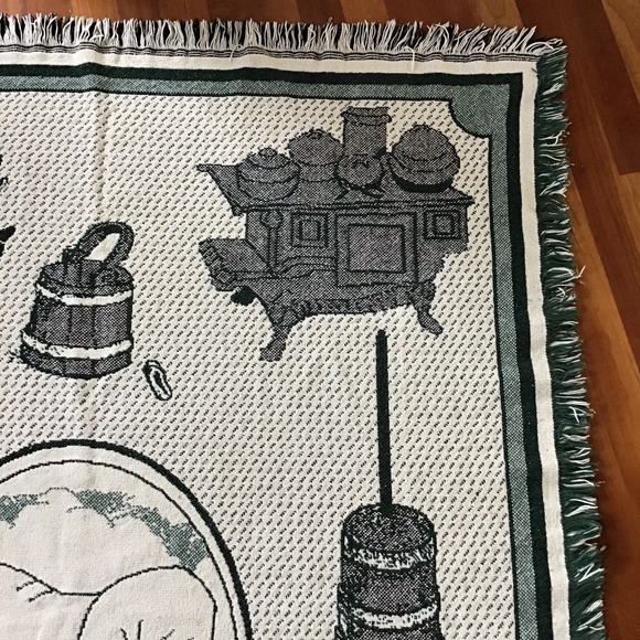 Laura Ingalls Wilder Vintage Throw Birthplace Wisconsin Dark Green Blanket - Picture 6 of 12